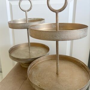 Gold Two-Tiered Serving Stand
